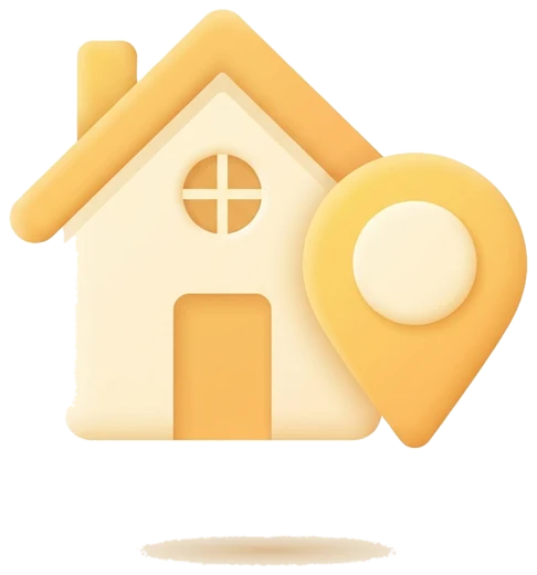 House with a map pin