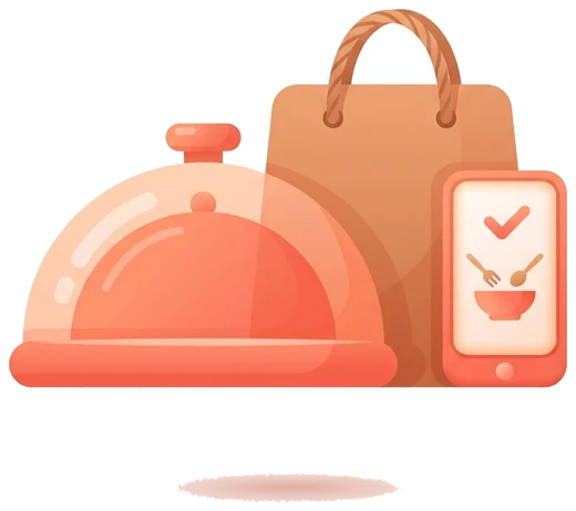 Serving cloche and takeaway bag