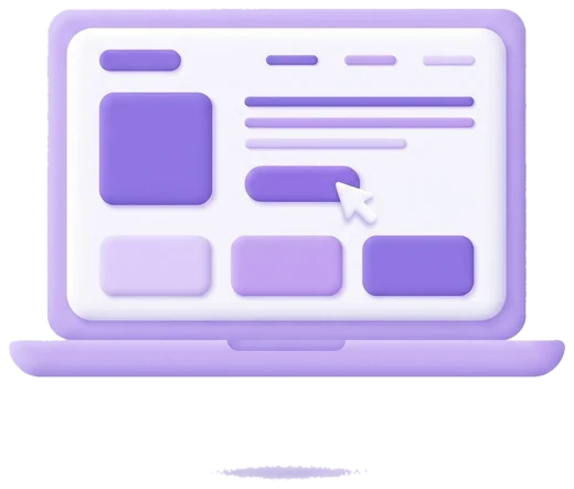 Laptop showing a website layout