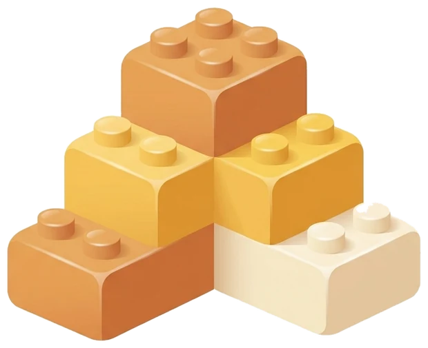 Interlocking building blocks stacked together