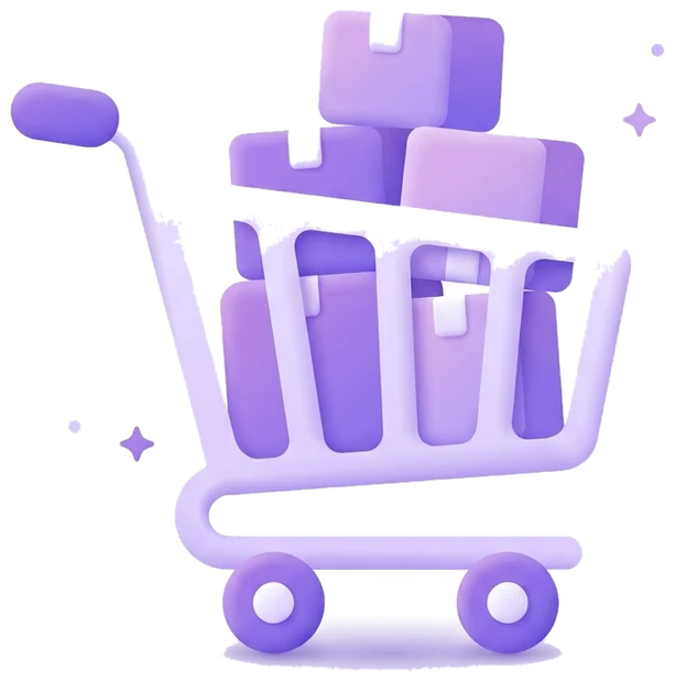 Shopping trolley filled with parcels